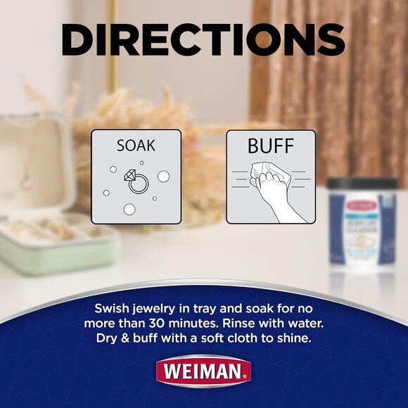 Weiman Fine Jewelry Cleaner Liquid with Cleaning Brush – Restores Shine & Brilli - Picture 6 of 7
